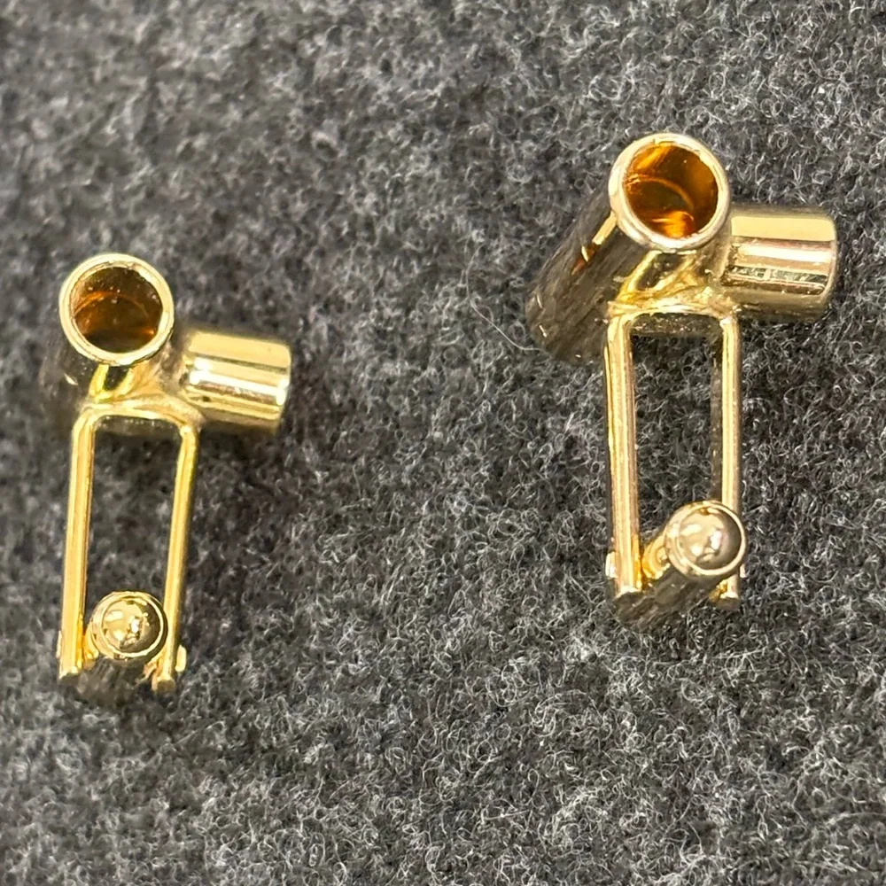 Hickok NIB Gold/Brass-Tone T-Connector Pipe Shaped Cuff Links